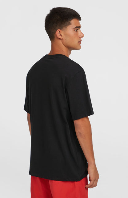 Front Print T-Shirt Men Black Out