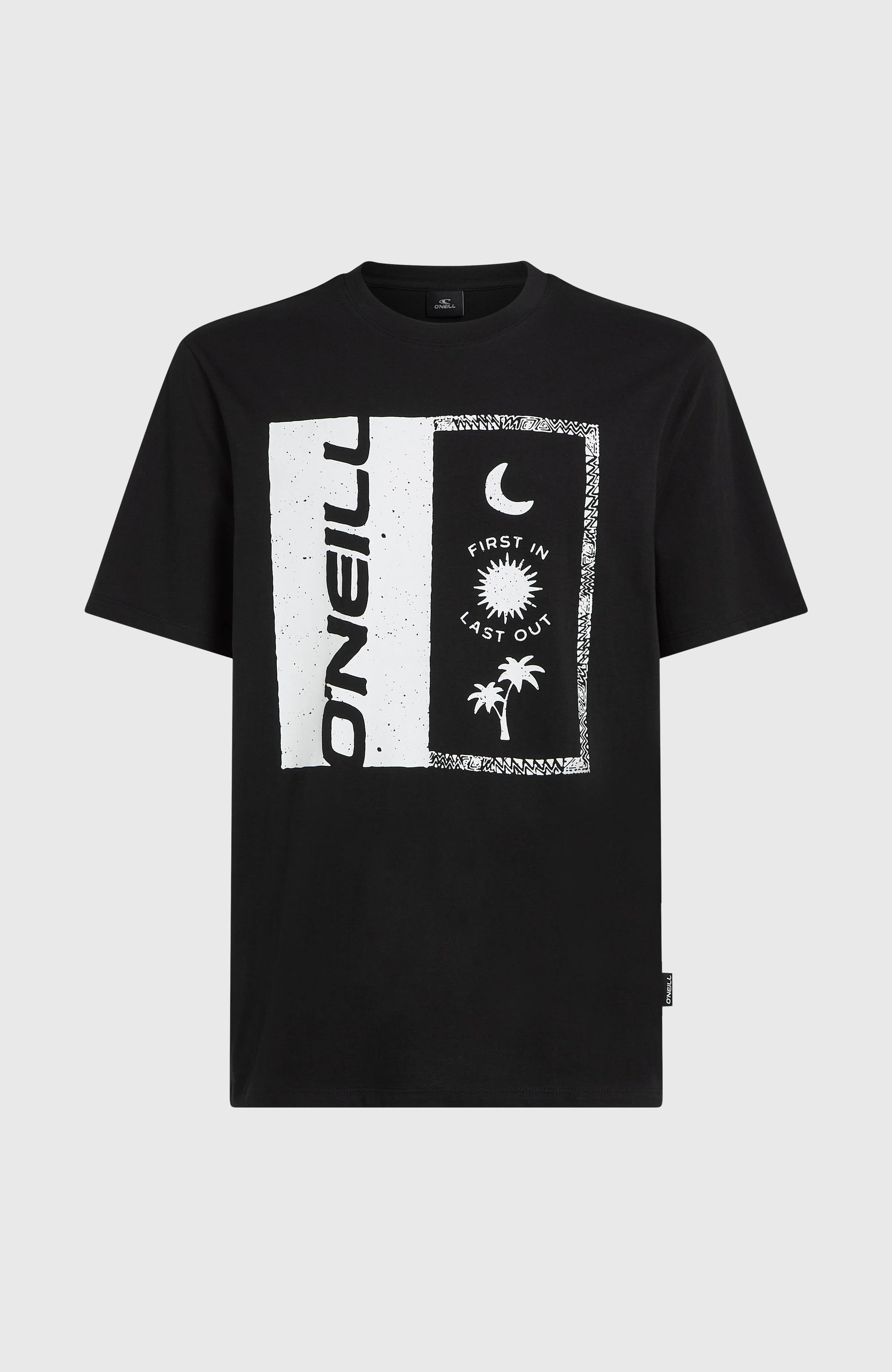 Front Print T-Shirt Men Black Out