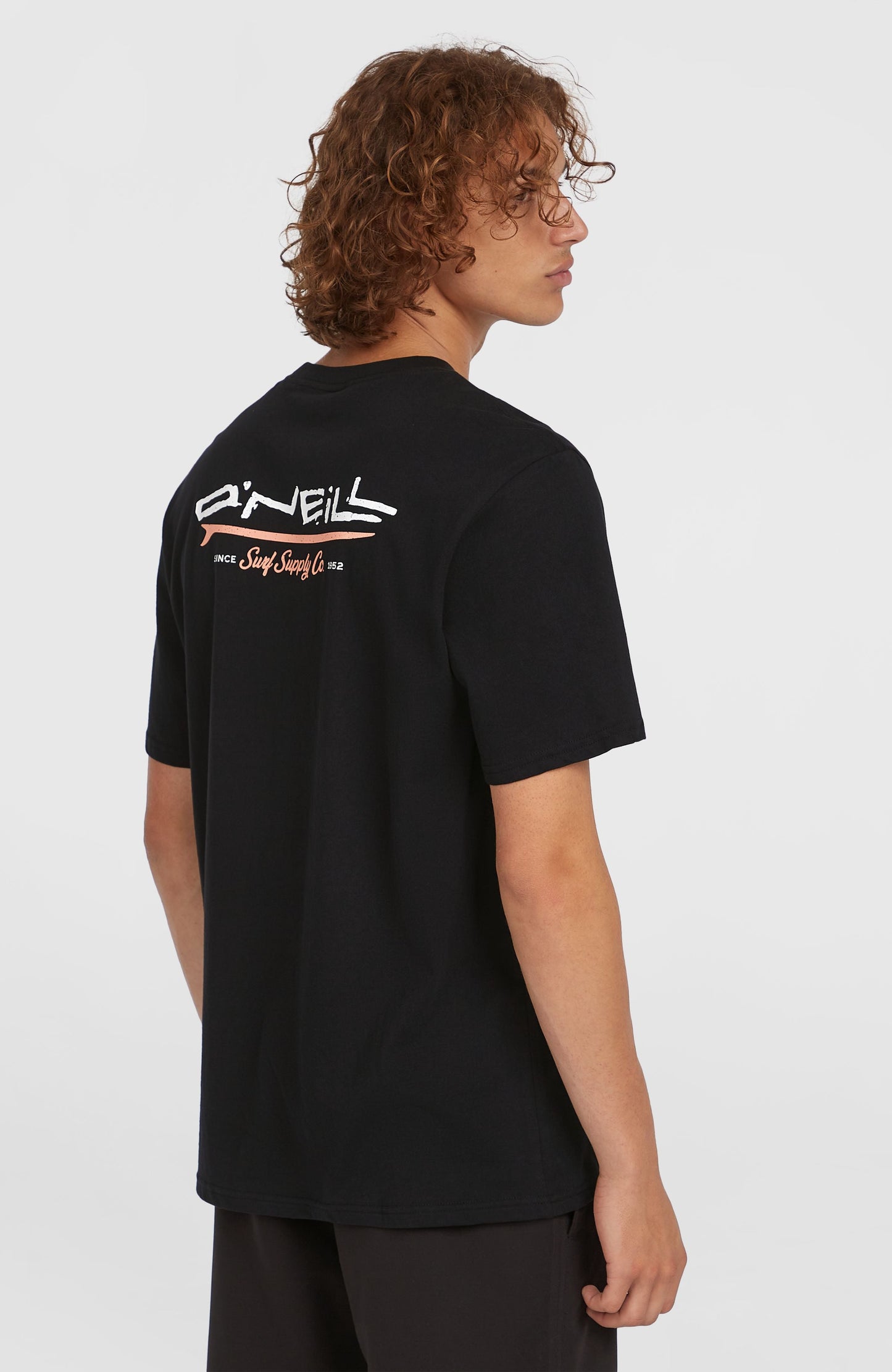 Retro Back Print T-Shirt Men Black Out