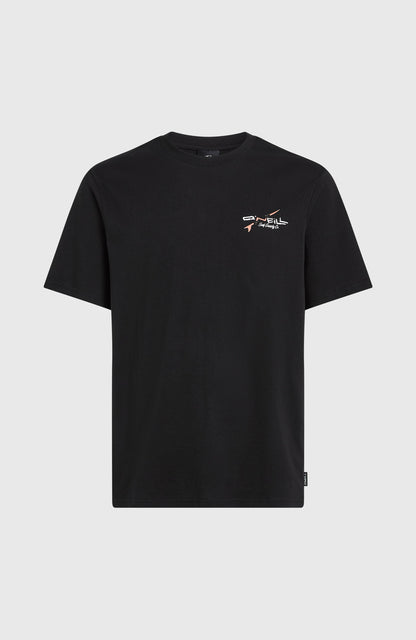 Retro Back Print T-Shirt Men Black Out