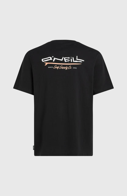 Retro Back Print T-Shirt Men Black Out