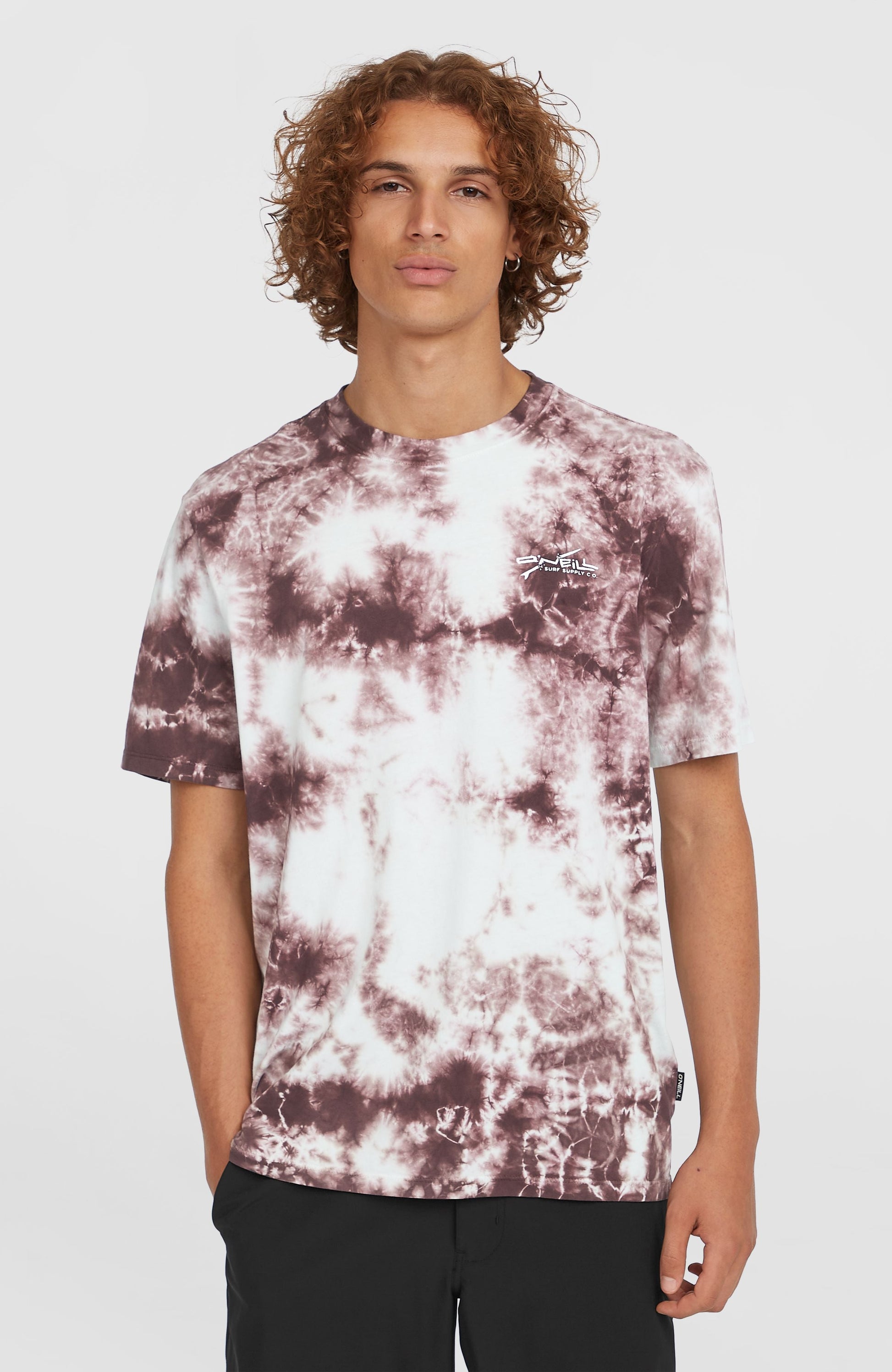 Tie Dye Graphic T-Shirt Men Purple Tie Dye Print