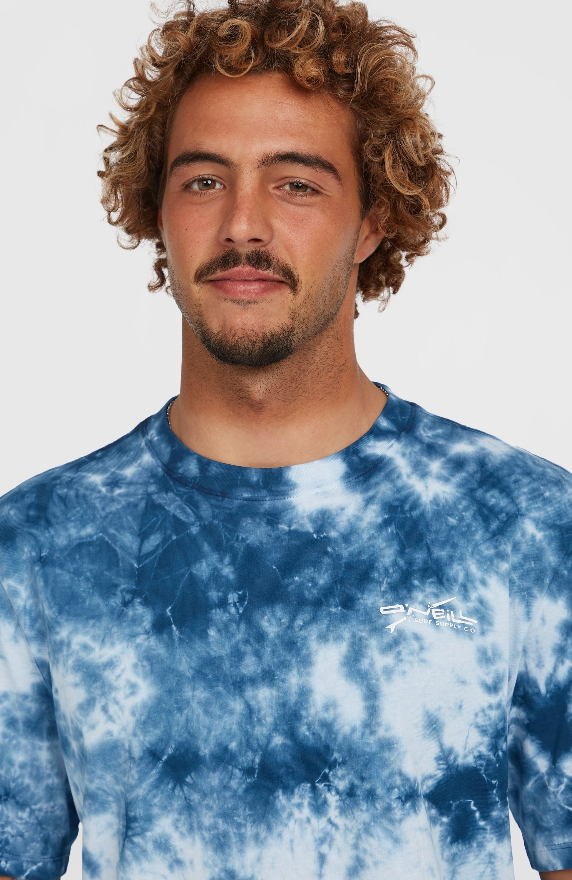 Tie Dye Graphic T-Shirt Men Blue Tie Dye Print