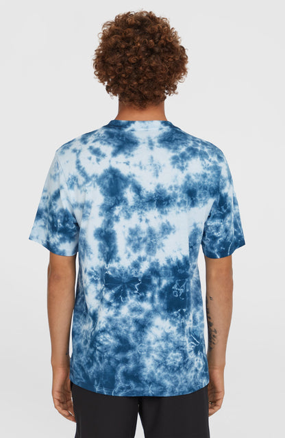 Tie Dye Graphic T-Shirt Men Blue Tie Dye Print