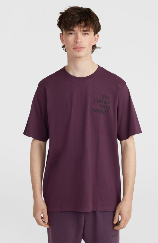 Future Surf Society T-Shirt Men Aubergine
