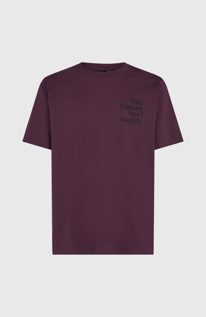 Future Surf Society T-Shirt Men Aubergine