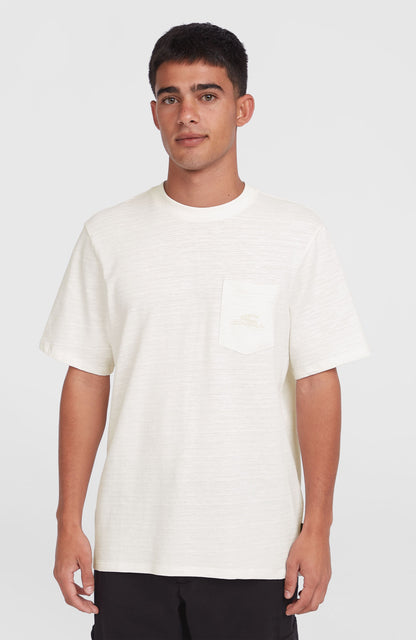Slub Chest Pocket T-Shirt Men Snow White