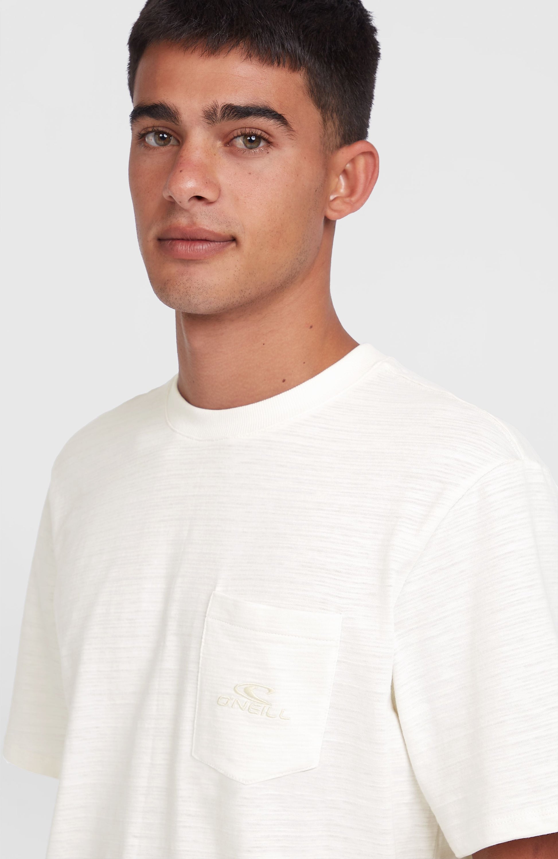 Slub Chest Pocket T-Shirt Men Snow White