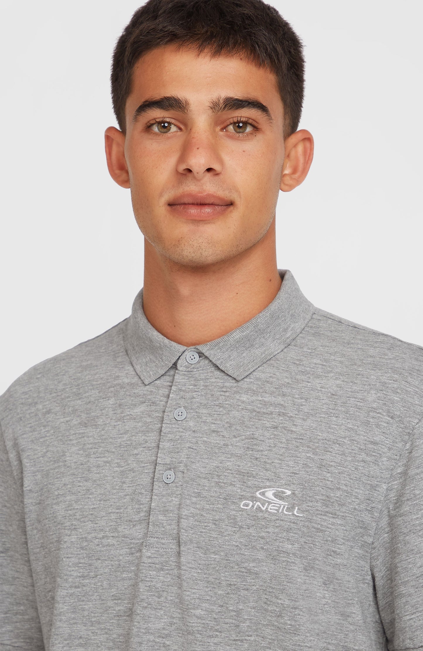 Slub Small Logo Polo Men Silver Melee