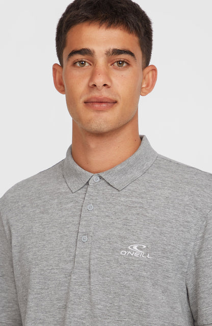 Slub Small Logo Polo Men Silver Melee
