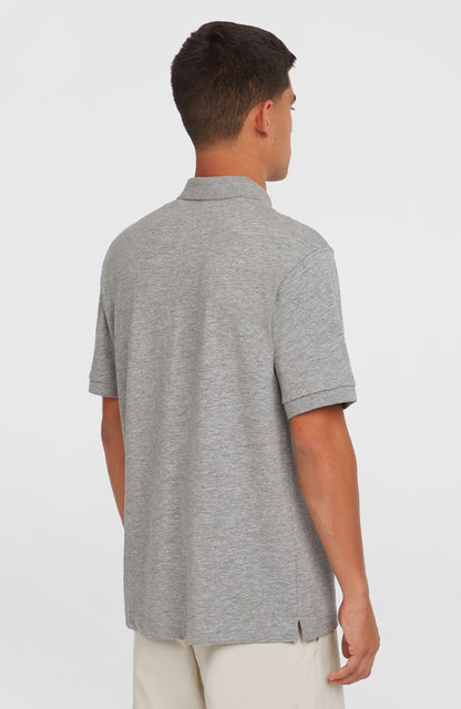 Slub Small Logo Polo Men Silver Melee