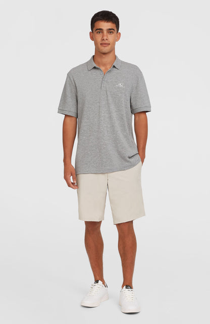 Slub Small Logo Polo Men Silver Melee