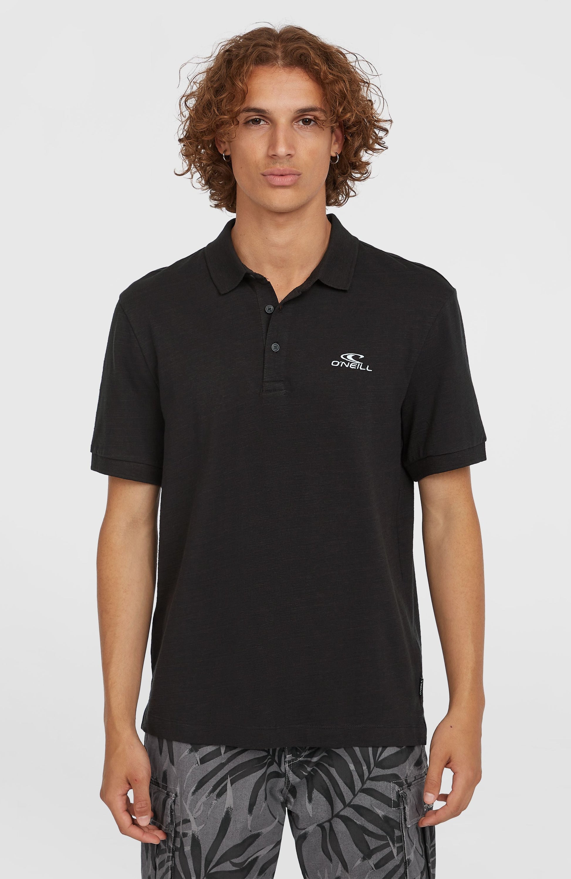 Slub Small Logo Polo Men Black Out