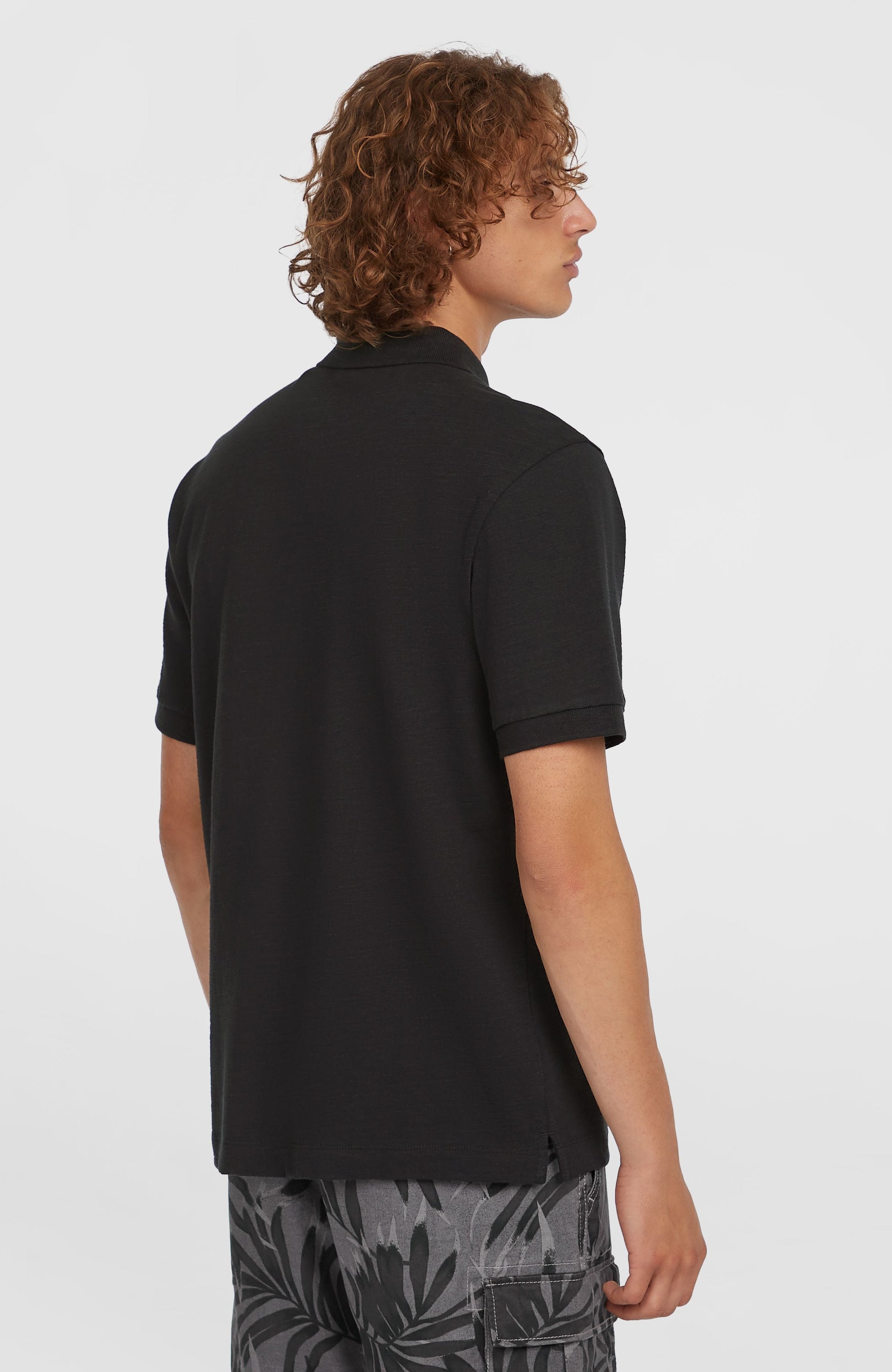 Slub Small Logo Polo Men Black Out