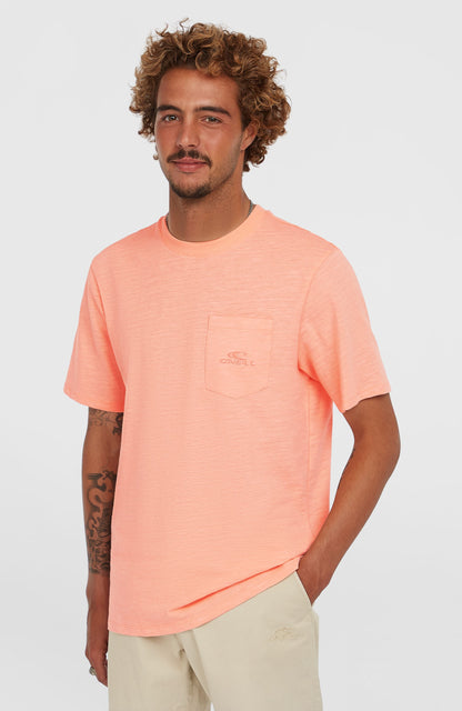 Slub Chest Pocket T-Shirt Men Coral Pop
