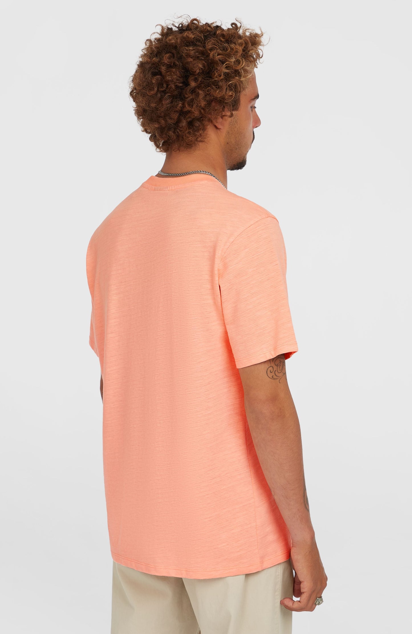 Slub Chest Pocket T-Shirt Men Coral Pop