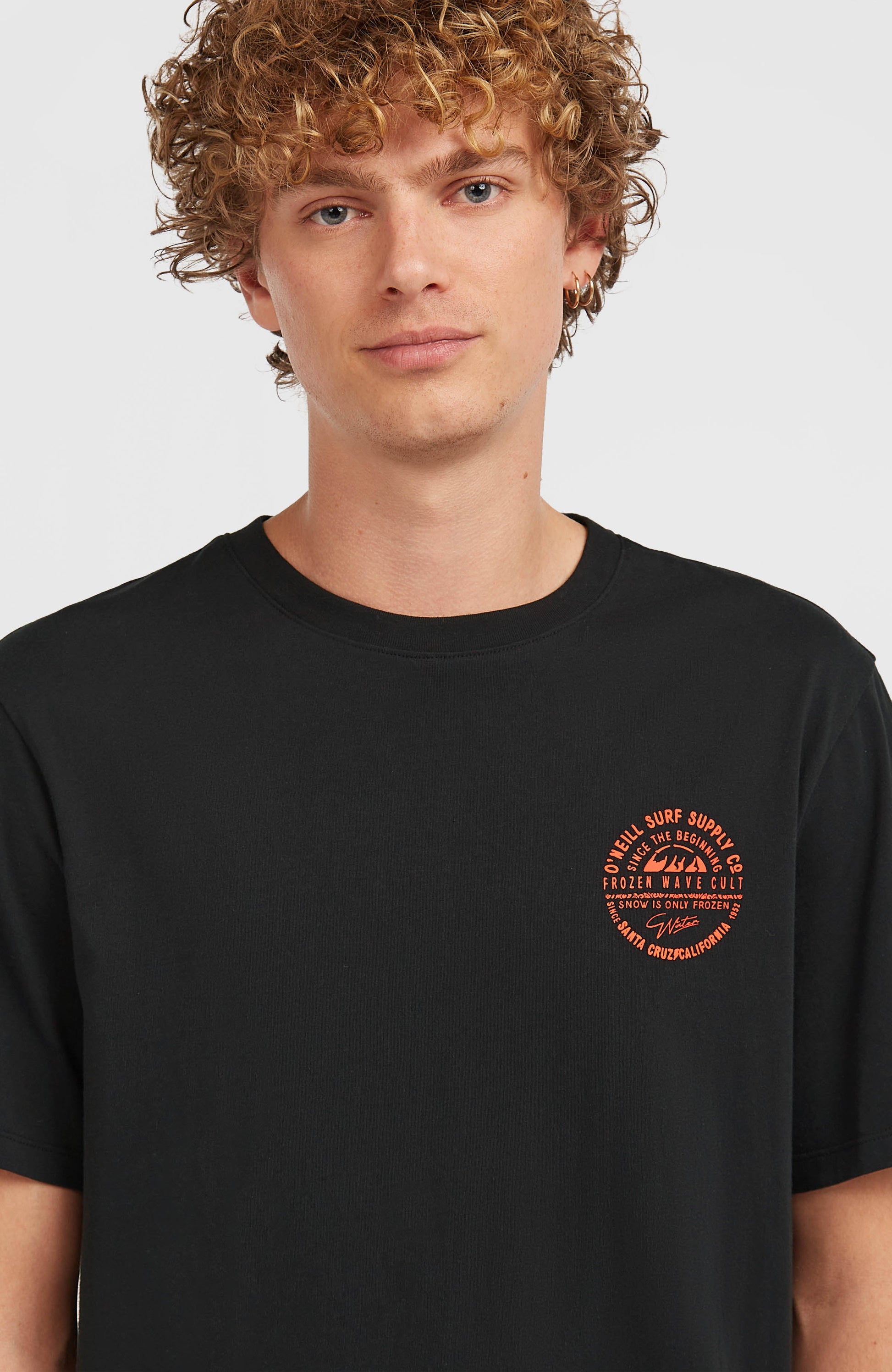 Chest-Print T-Shirt Men Black Out