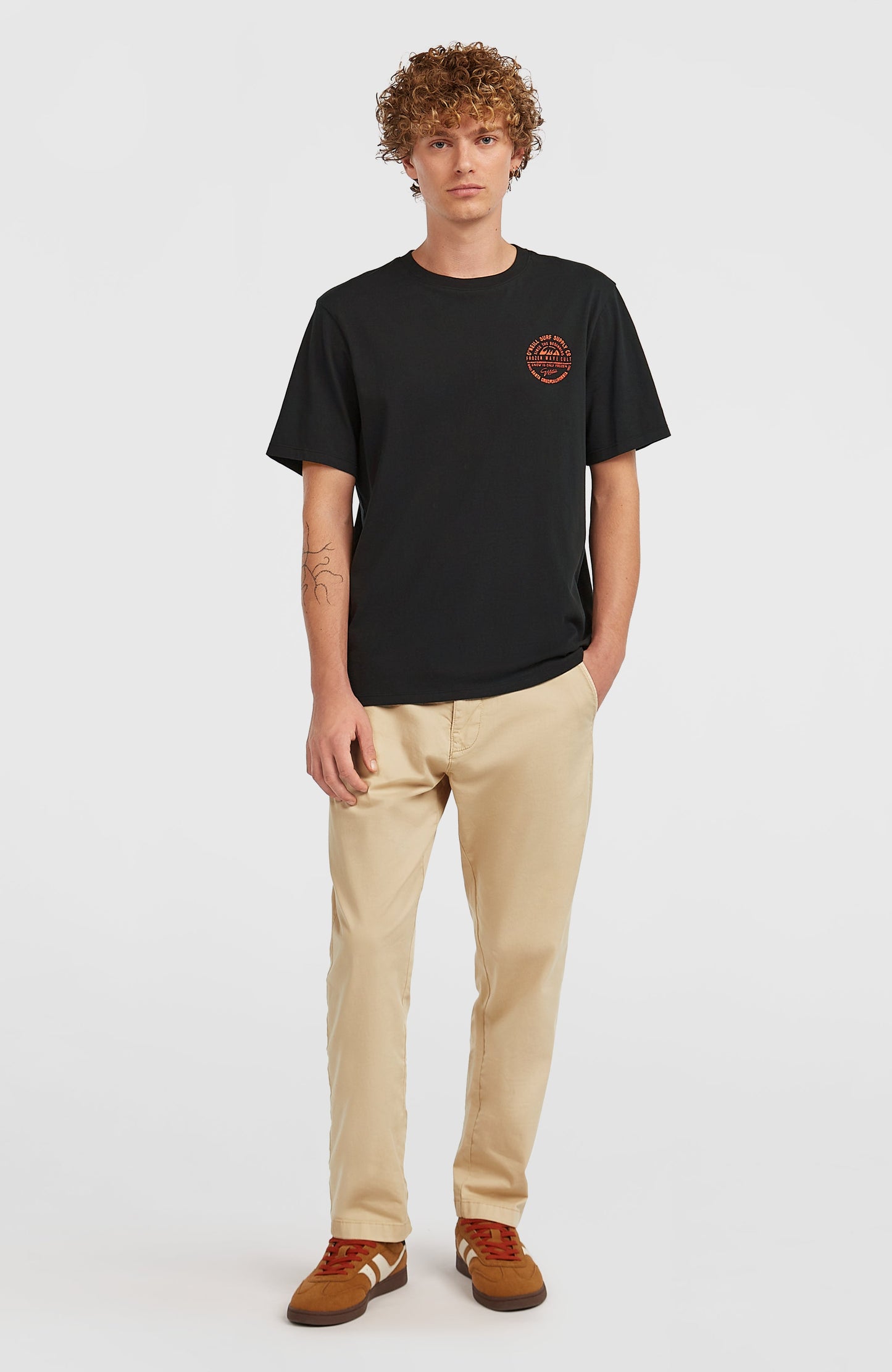 Chest-Print T-Shirt Men Black Out