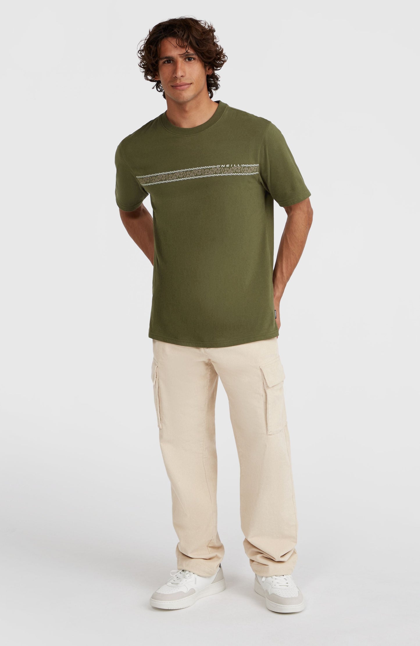 Ikat Stripe T-Shirt Men Forest Night