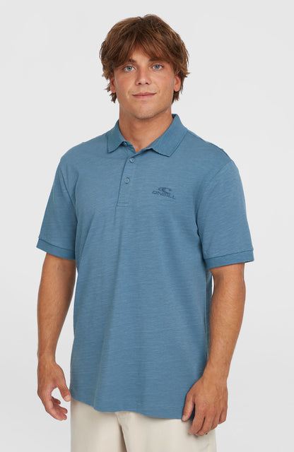 Slub Small Logo Polo Men Copen Blue