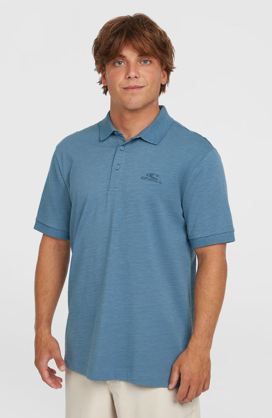 Slub Small Logo Polo Men Copen Blue