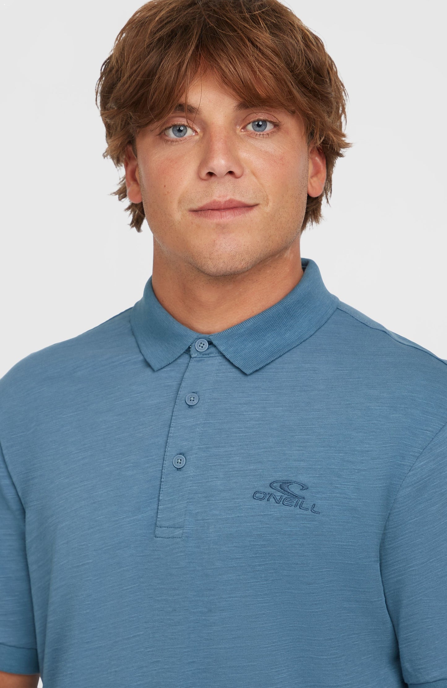 Slub Small Logo Polo Men Copen Blue