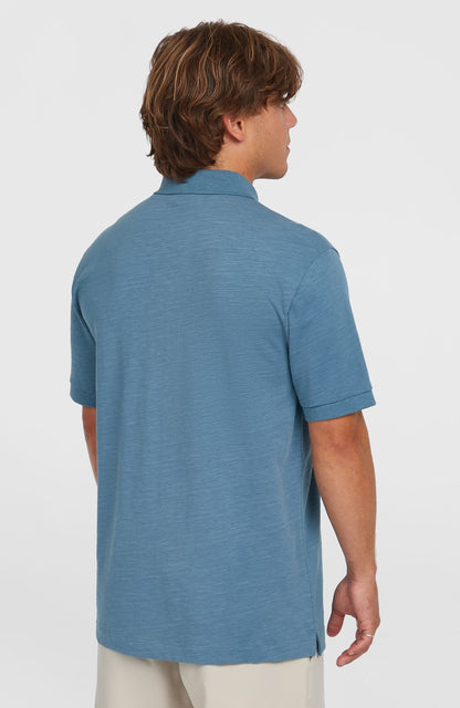 Slub Small Logo Polo Men Copen Blue