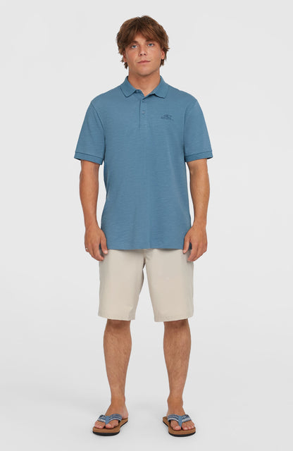 Slub Small Logo Polo Men Copen Blue