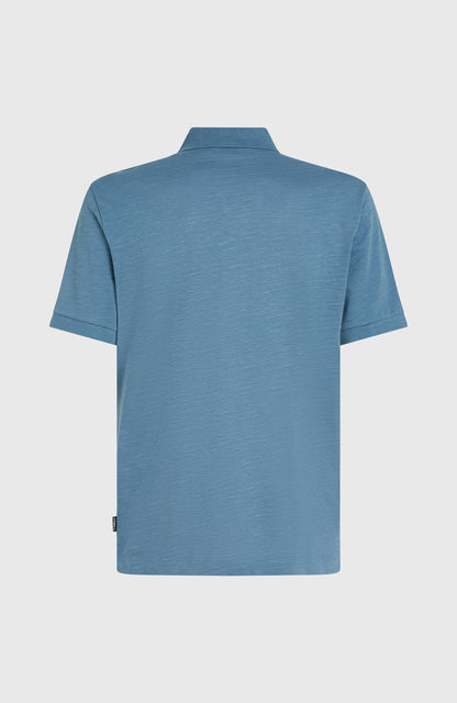 Slub Small Logo Polo Men Copen Blue