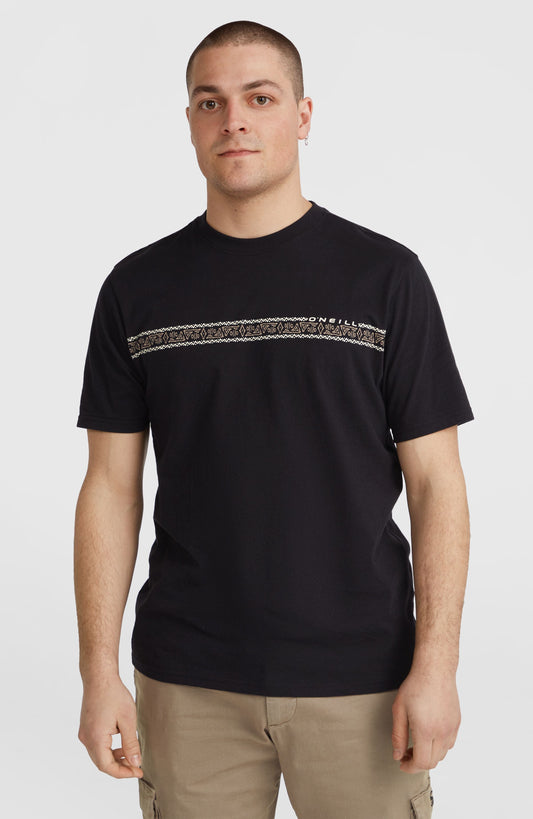 Ikat Stripe T-Shirt Men Black Out