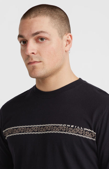 Ikat Stripe T-Shirt Men Black Out