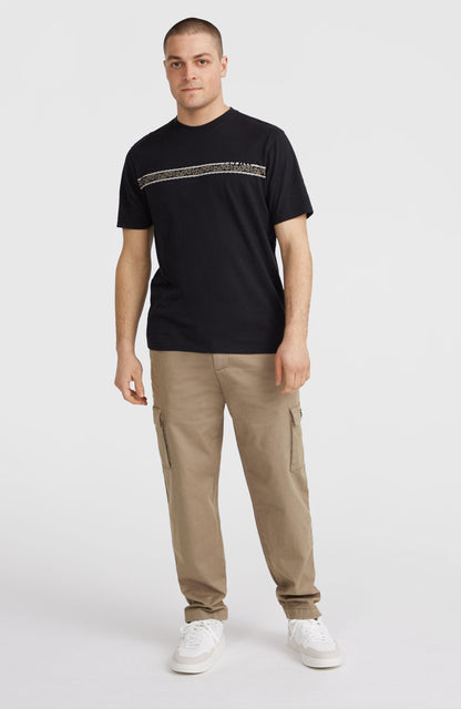 Ikat Stripe T-Shirt Men Black Out