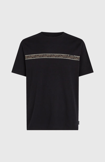 Ikat Stripe T-Shirt Men Black Out