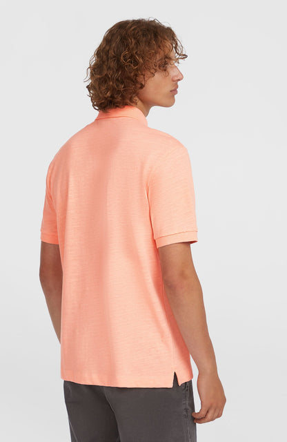 Slub Small Logo Polo Men Coral Pop