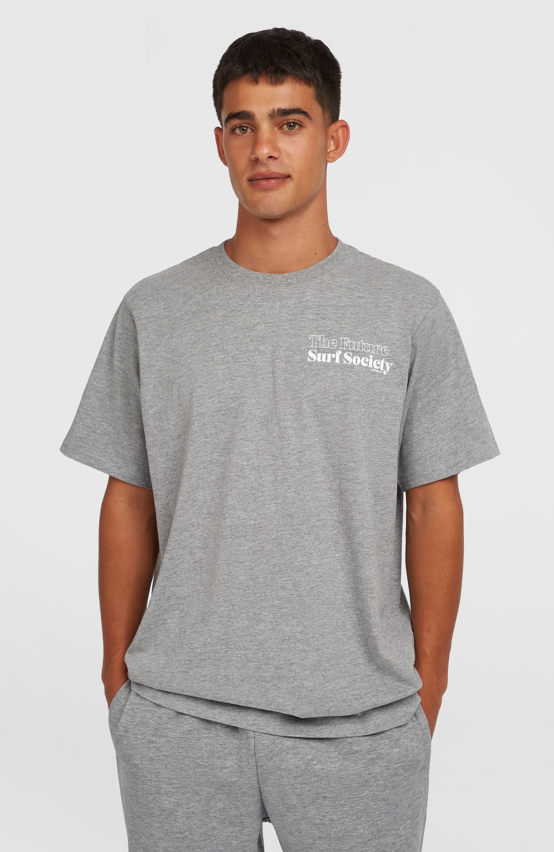 Future Surf Society T-Shirt Men Silver Melee