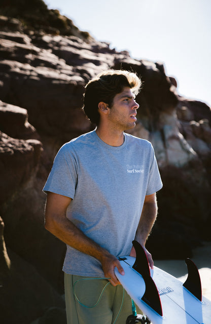 Future Surf Society T-Shirt Men Silver Melee