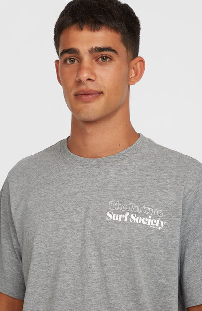 Future Surf Society T-Shirt Men Silver Melee