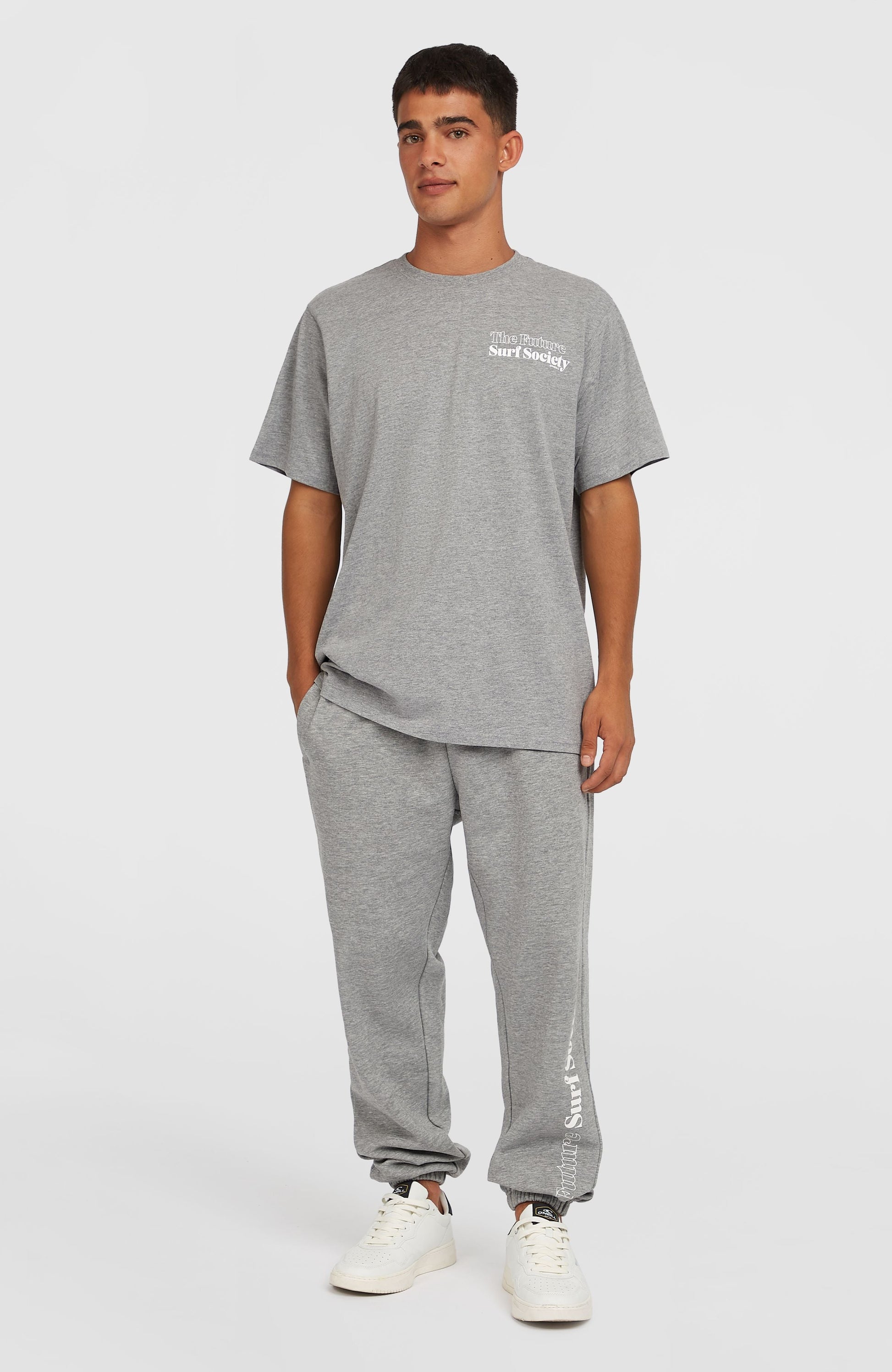 Future Surf Society T-Shirt Men Silver Melee