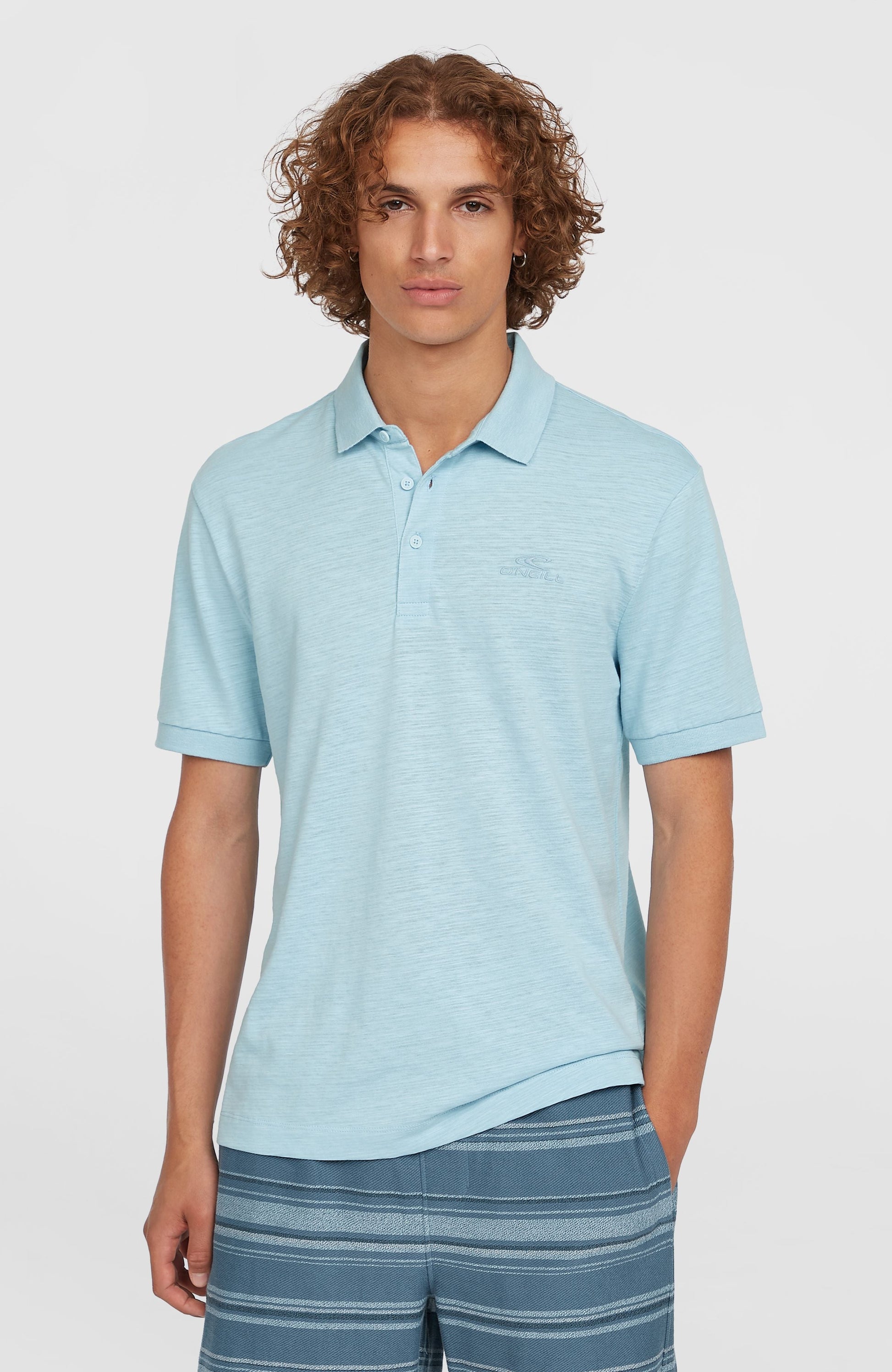 Slub Small Logo Polo Men Morning Glory