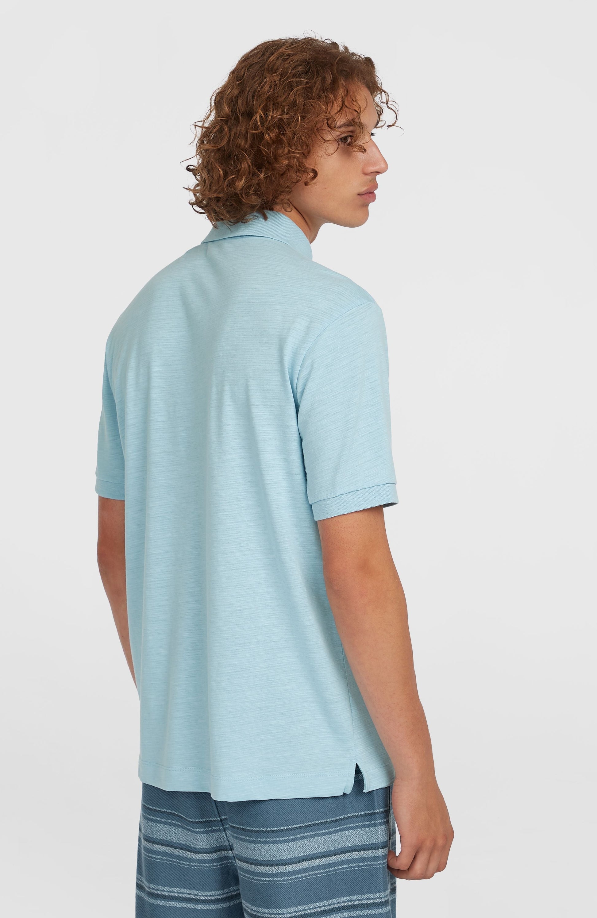 Slub Small Logo Polo Men Morning Glory