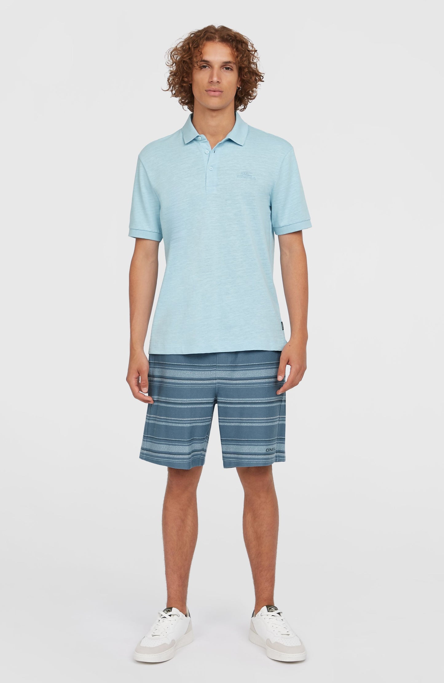 Slub Small Logo Polo Men Morning Glory