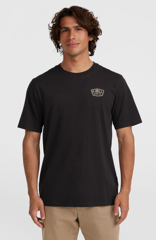 Small Chest Print T-Shirt Men Black Out