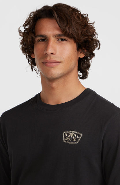 Small Chest Print T-Shirt Men Black Out