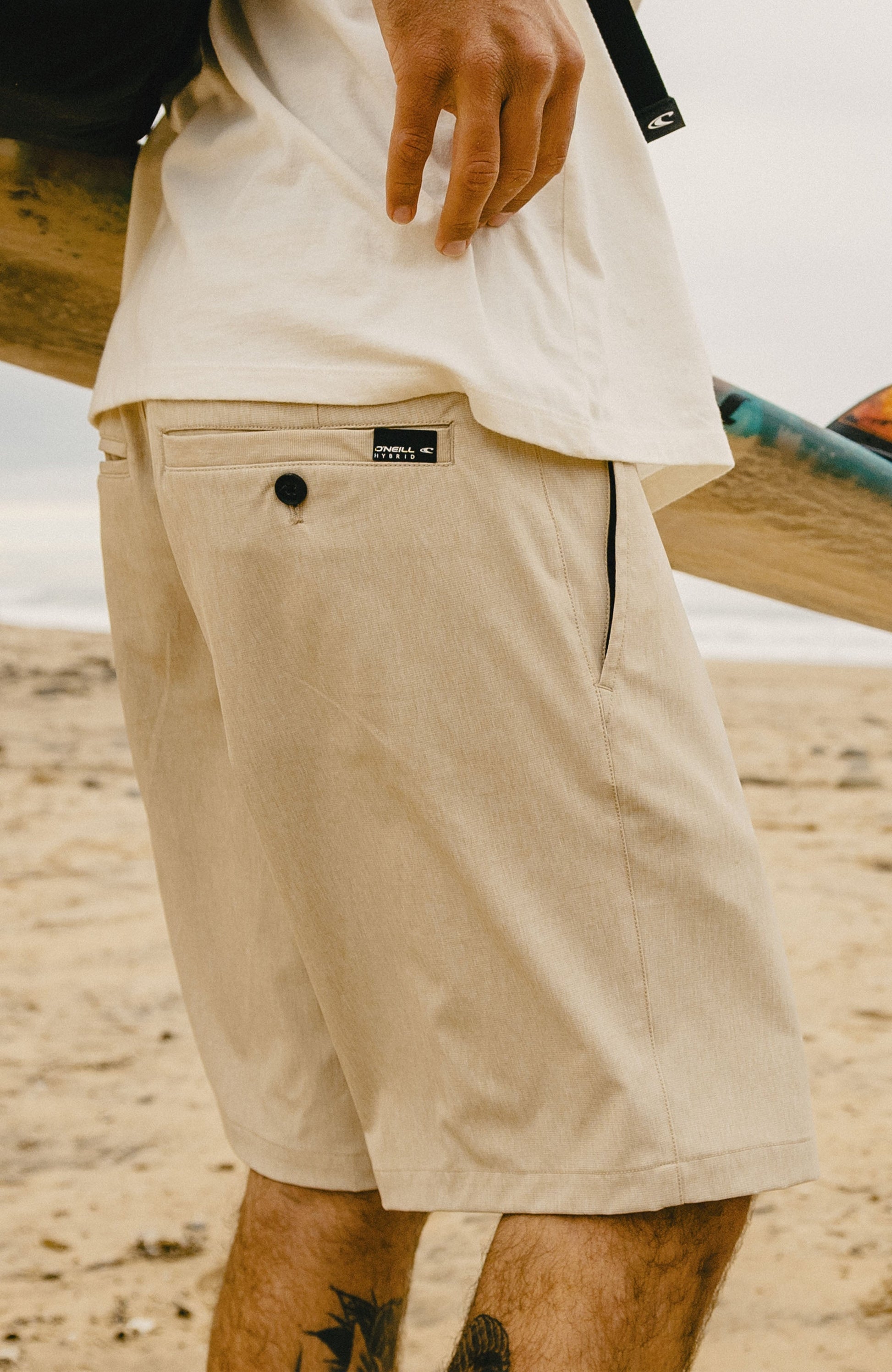 Hybrid 19" Melange Shorts Men Cocoa Sand