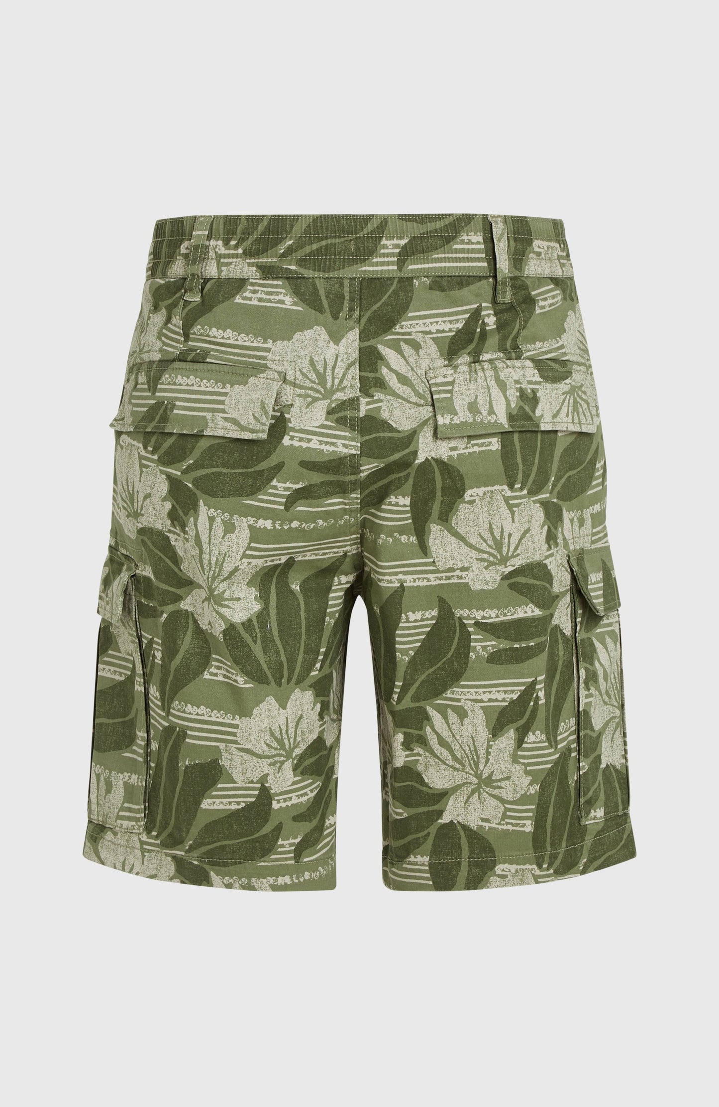 Essentials Cargo Shorts Men Green Tonal Dusty Flower