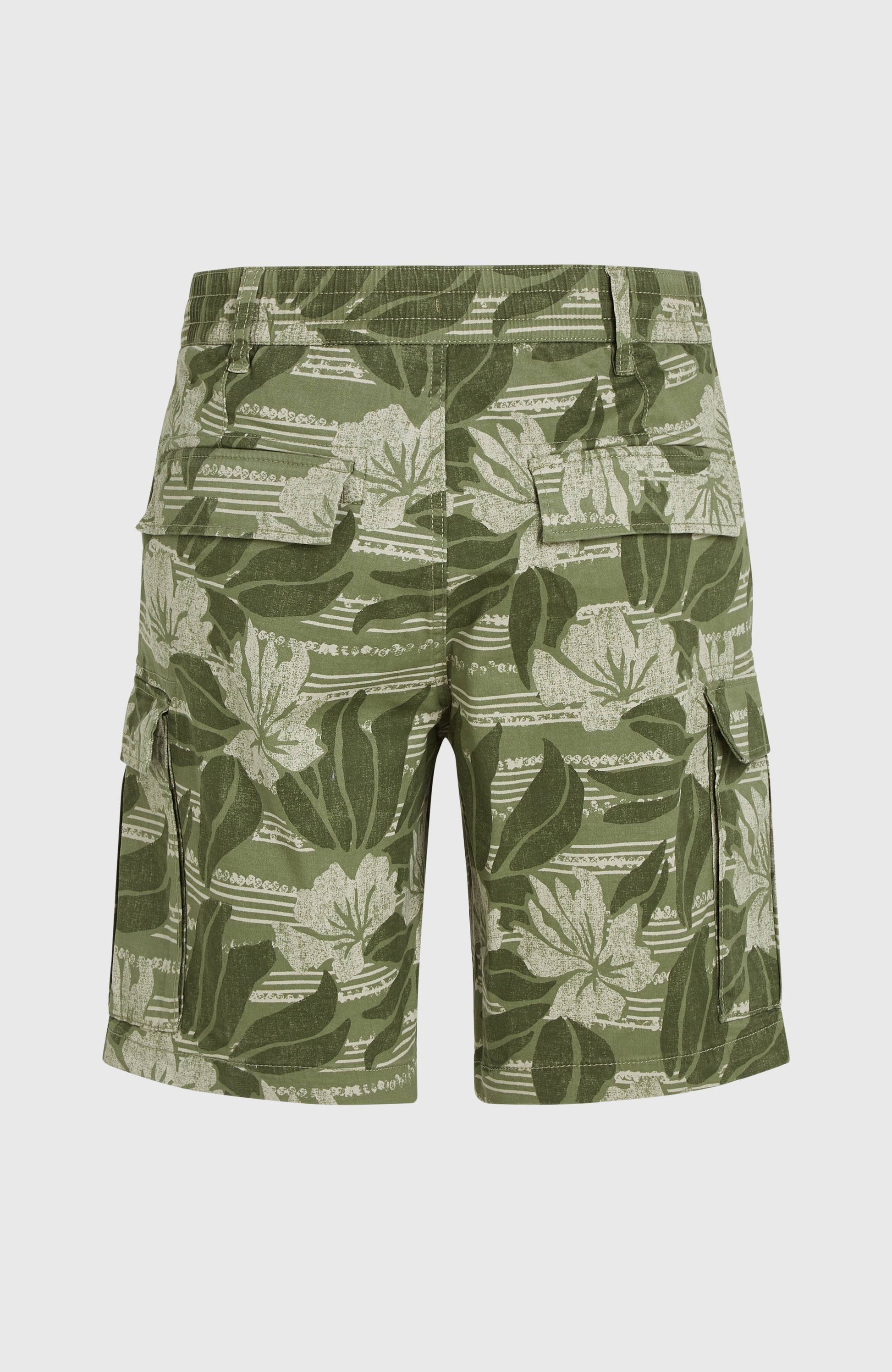 Essentials Cargo Shorts Men Green Tonal Dusty Flower