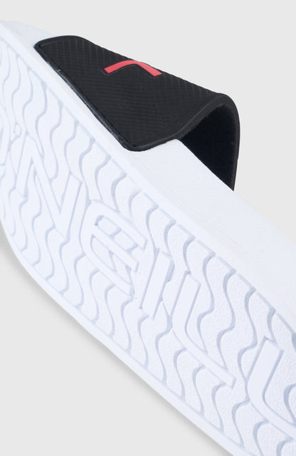 Logo Slides Men Black Out Colour Block