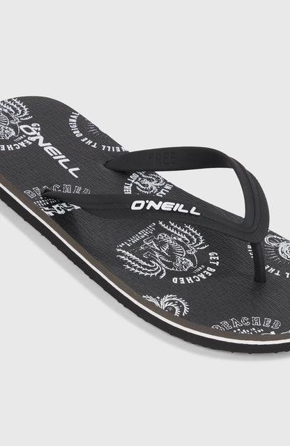 Profile Graphic Sandals Men Black Mystical
