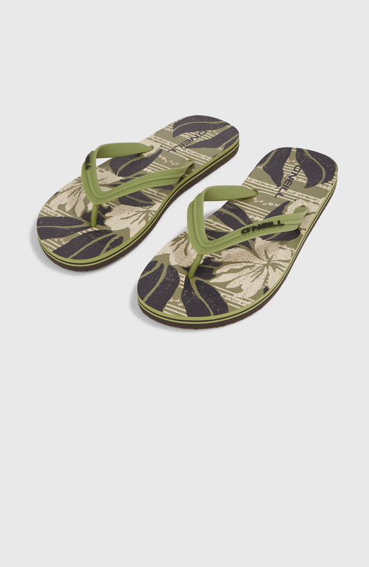 Profile Graphic Sandals Men Green Dusty Flower