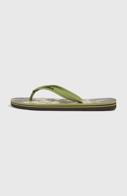 Profile Graphic Sandals Men Green Dusty Flower